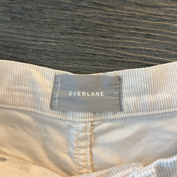 Everlane White Corduroy Straight Leg Pants 26.5 inch inseam - Picture 2 of 3